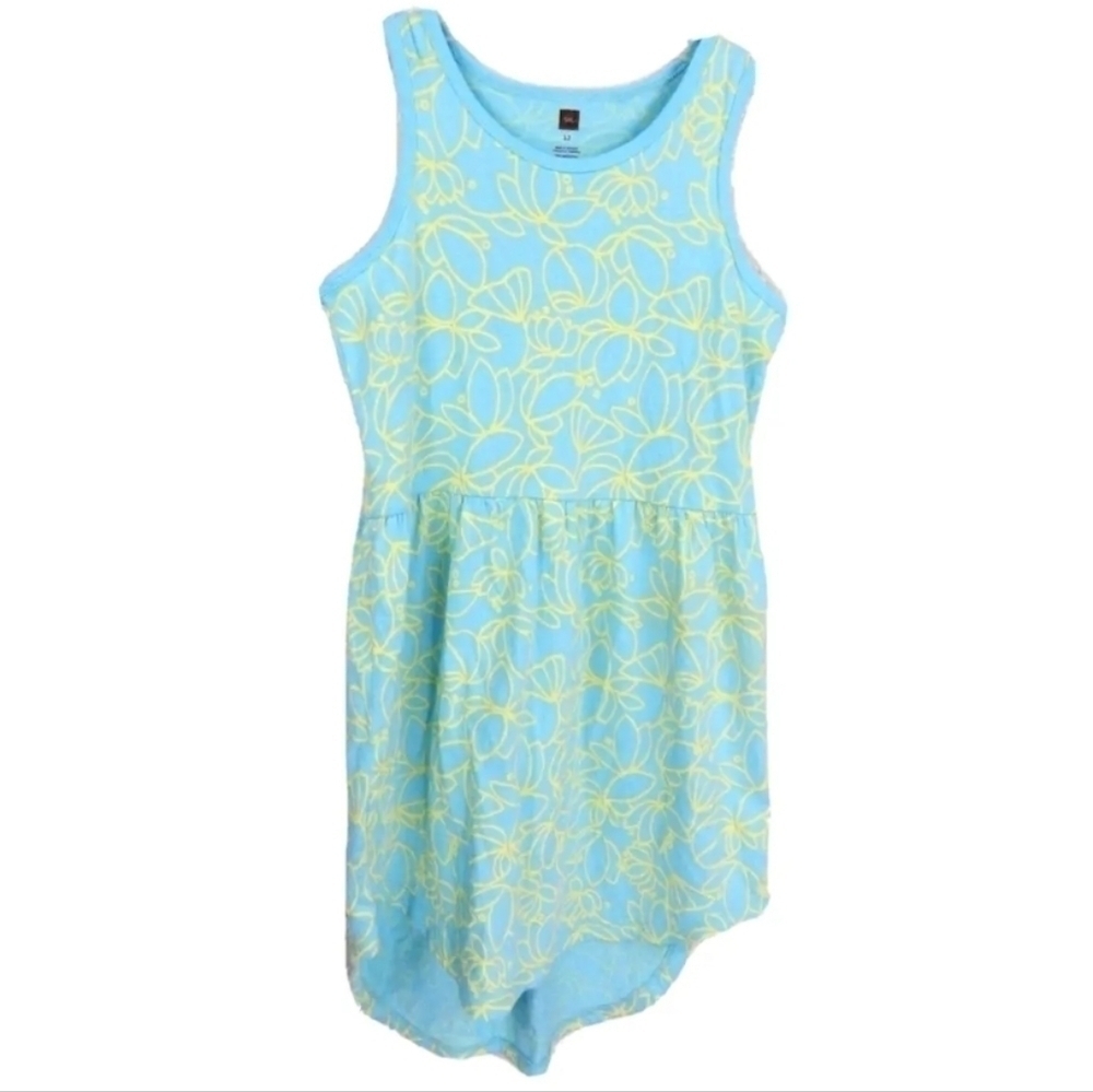 Tea Collection Girls Blue Floral Sleeveless Dress